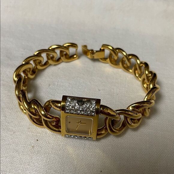 Vintage Franklin Mint 22k Gold EP with Crystal Settings Women\'s Bracelet Watch main image 4